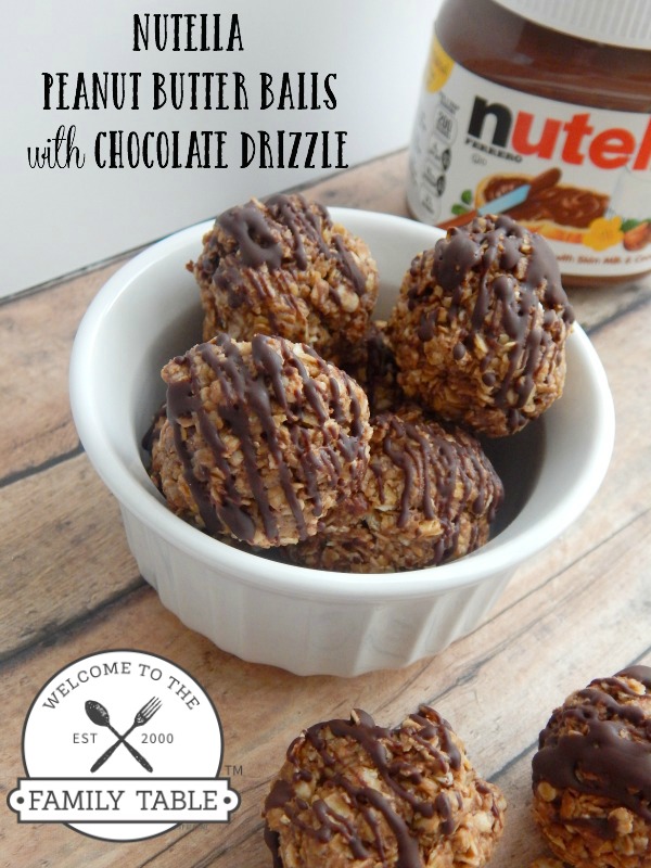 These Nutella peanut butter balls are great for a sweet treat or on-the-go snack! :: welcometothefamilytable.com