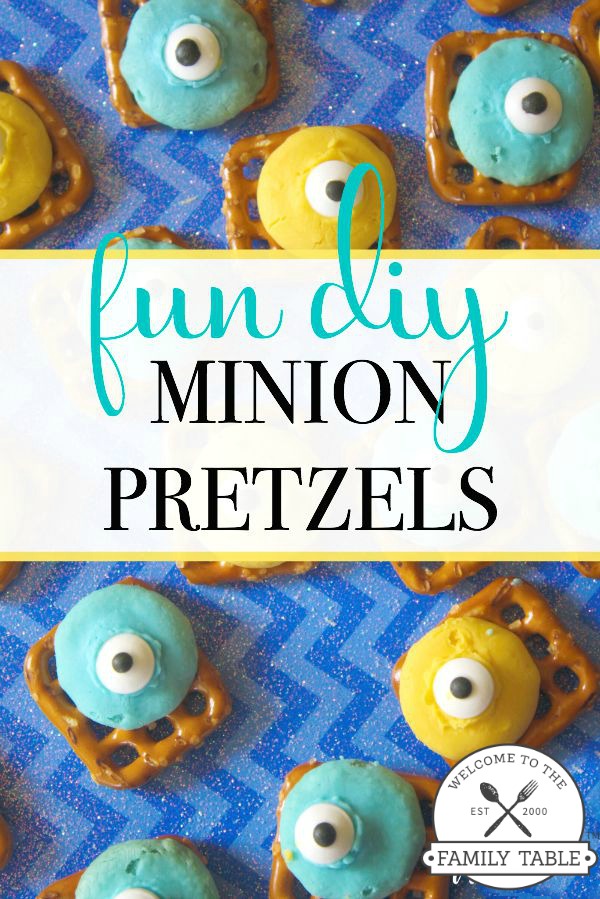 Looking for a fun way to get in the kitchen with your little Minion fans? If so, these DIY Minion pretzels are a sure way to have fun together! :: welcometothefamilytable.com