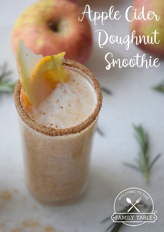 Looking for a delicious and nutritious fall treat? Come try this Apple Cider Donought Smoothie Recipe! :: welcometothefamilytable.com