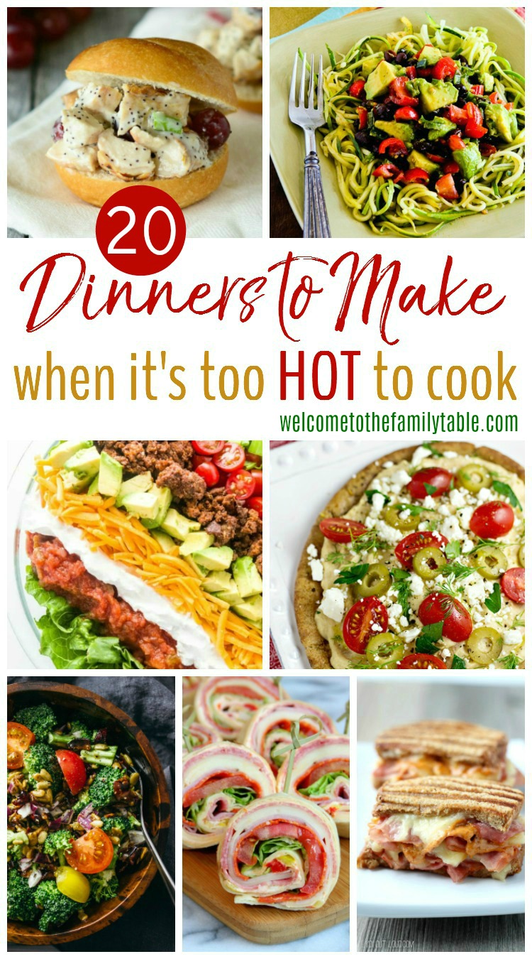 Are temperatures soaring and cooking just sounds dreadful? Beat the heat with these 20 dinners to make when it's too hot to cook!