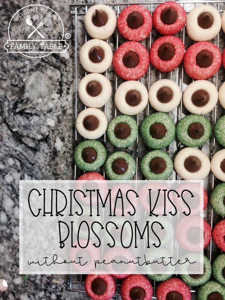 Christmas Kiss Blossoms without peanut butter are the PERFECT cookies to make with the family! 