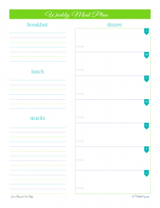 free meal planner from scatteredsquirrel.com
