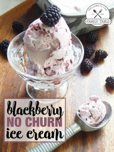 If you love blackberries and ice cream you definitely want to make this blackberry no church ice cream! :: welcometothefamilytable.com