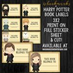 Printable Harry Potter Bookmarks + Book Labels