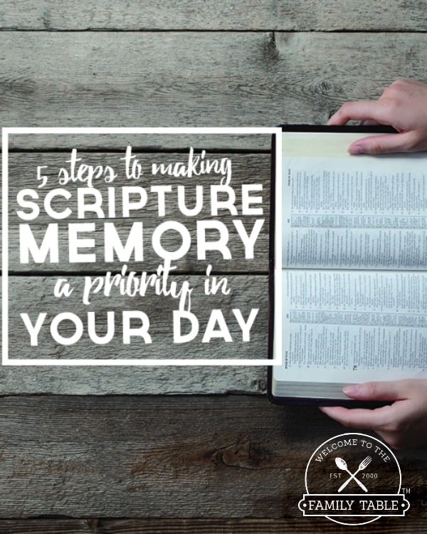 Could you use some tips to help make scripture memorization a priority in your day? Here are 5 tips to making Scripture memory a priority in your day.