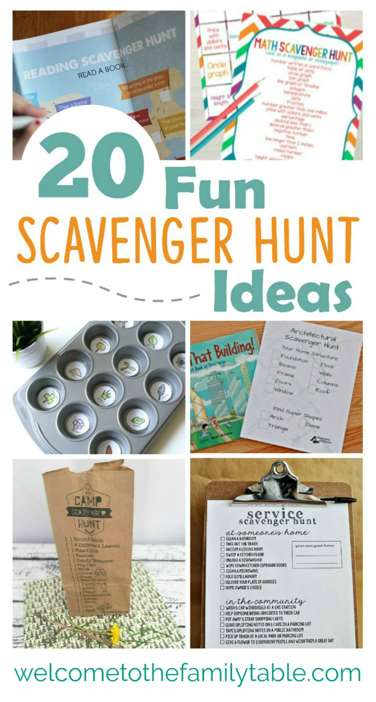 Looking for some fun scavenger hunt ideas for the family? If so, here are 20 to start you off!