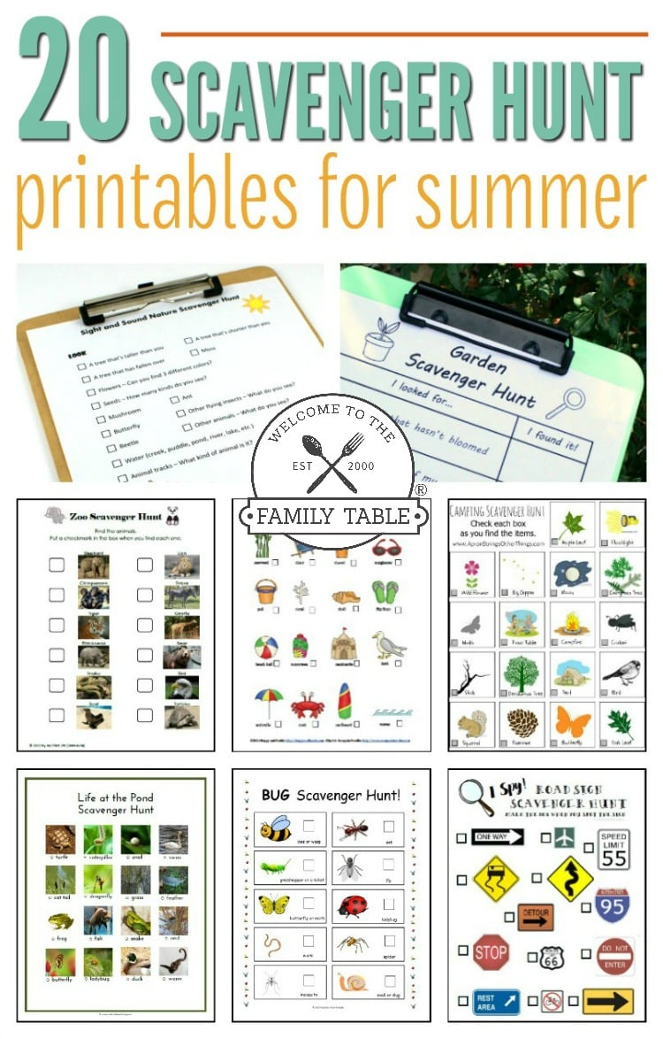 summer nature scavenger hunt