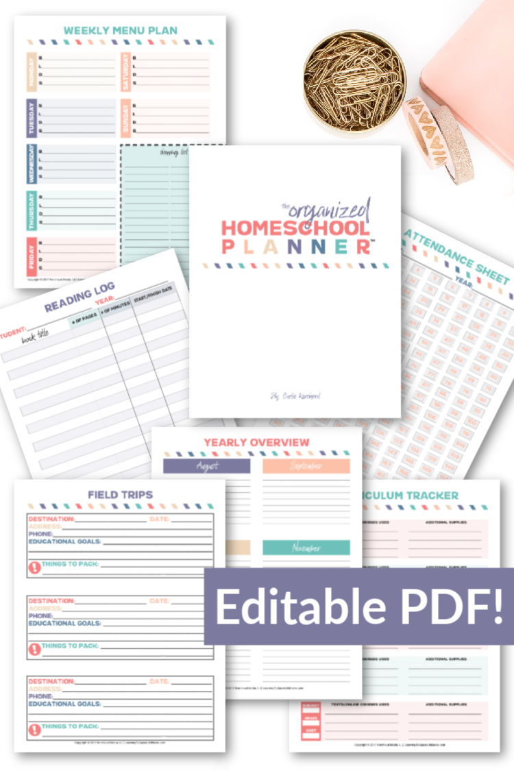 The Organized Homeschool Planner by Carlie Kercheval