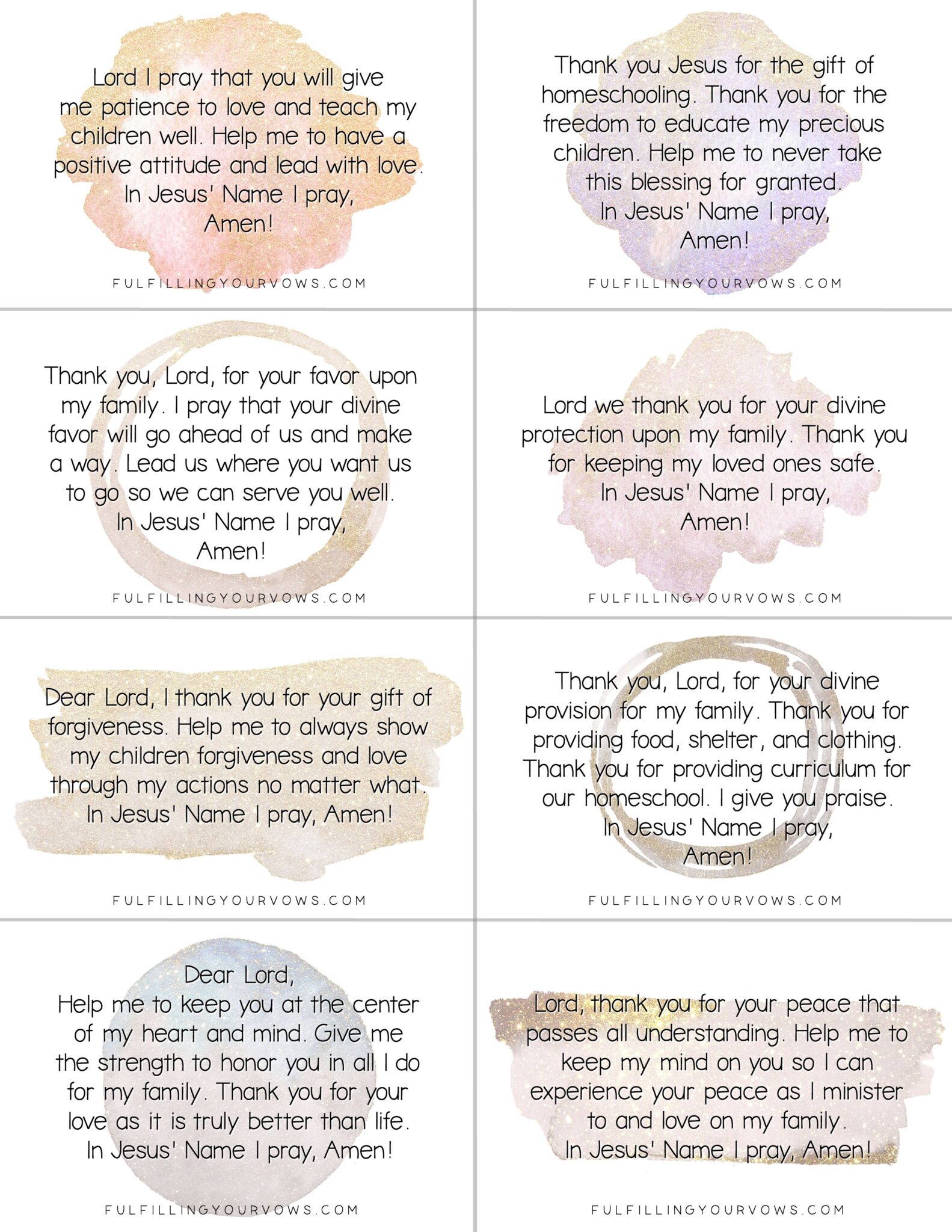 Homeschool Printable Prayers Welcome To The Family Table 