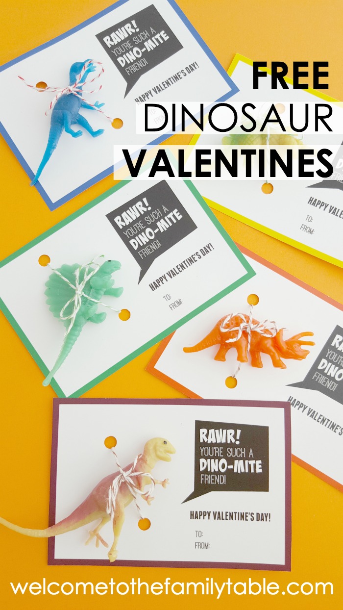 Printable Dinosaur Valentine Cards