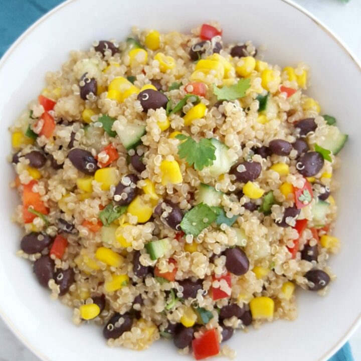 Looking for a fresh and delicious and healthy dish? Try this fiesta quinoa salad.