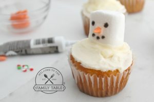 These fun, easy, and delicious melted snowman cupcakes are a family tradition.