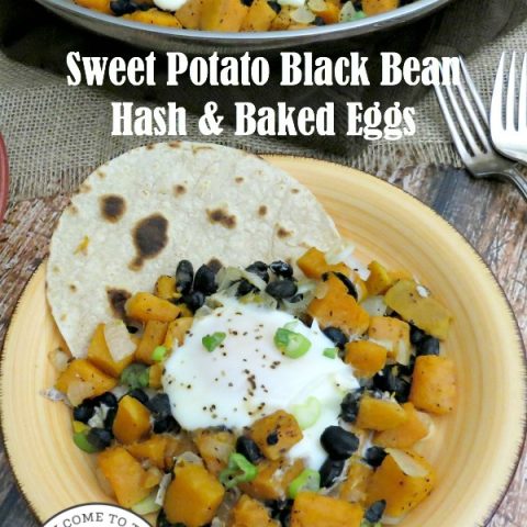 Sweet Potato Black Bean Hash & Baked Eggs